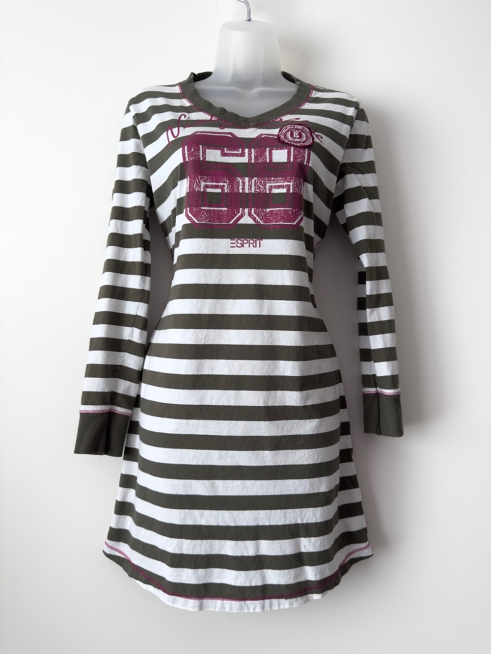 y2k preppy long sleeve t shirt dress